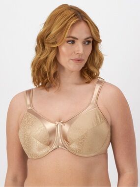 Bali Satin Tracings Underwire Minimizer Bra Style 3562 NWT Size 38DD / 38E Nude
